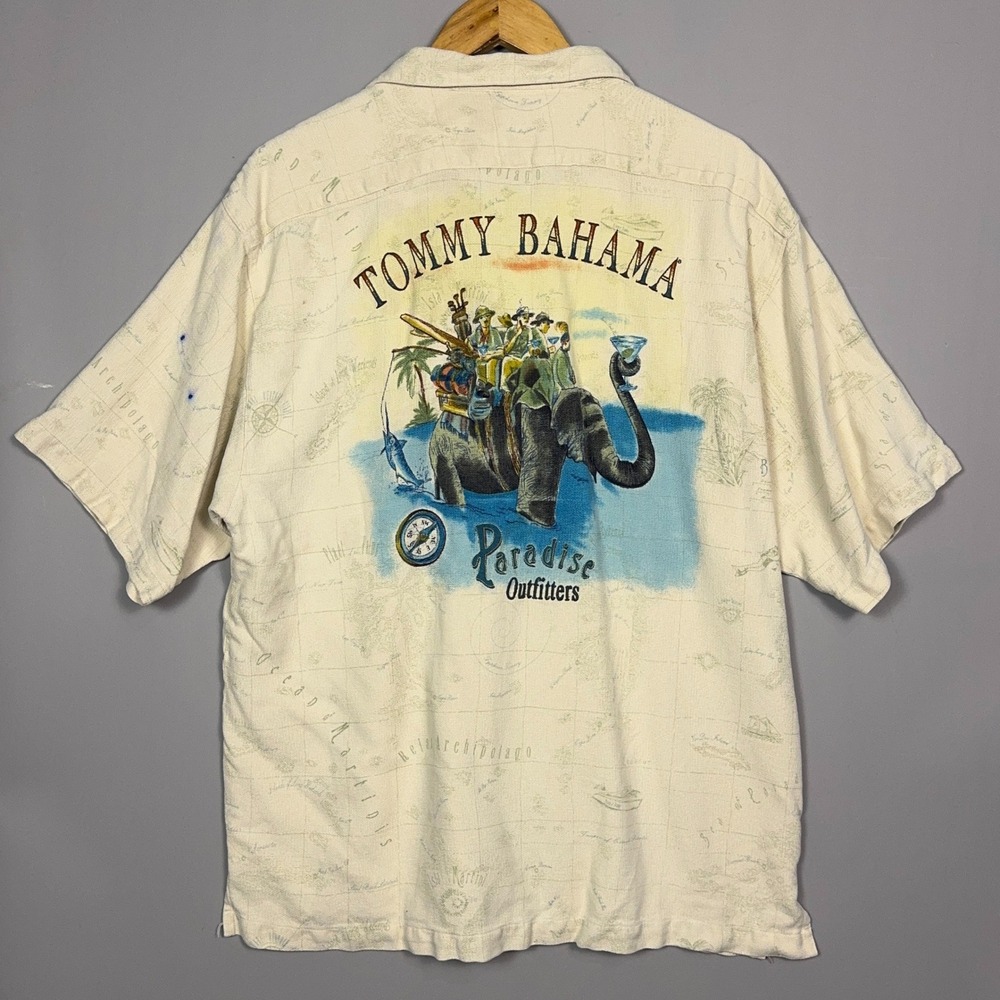 Tommy Bahama Paradise Outfitters Shirt Mens Size XL Silk Beach Resort